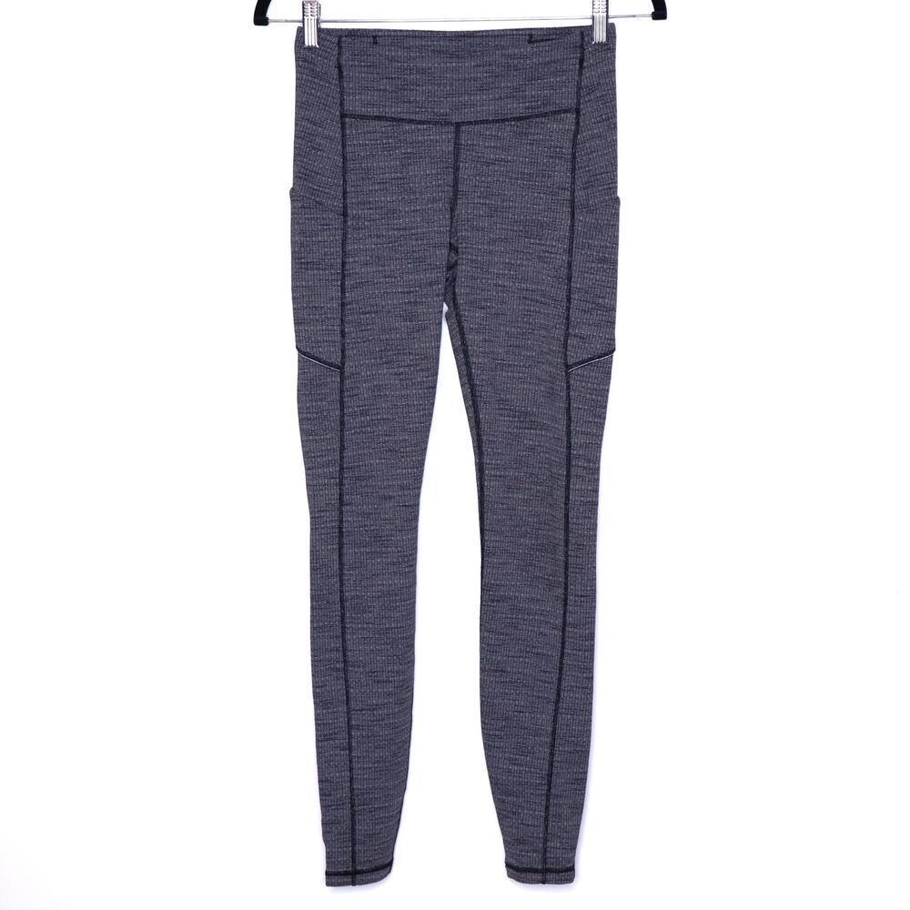 LULULEMON Speed Up Tight Luon Variegated Knit Black Heathered Black Women's 6